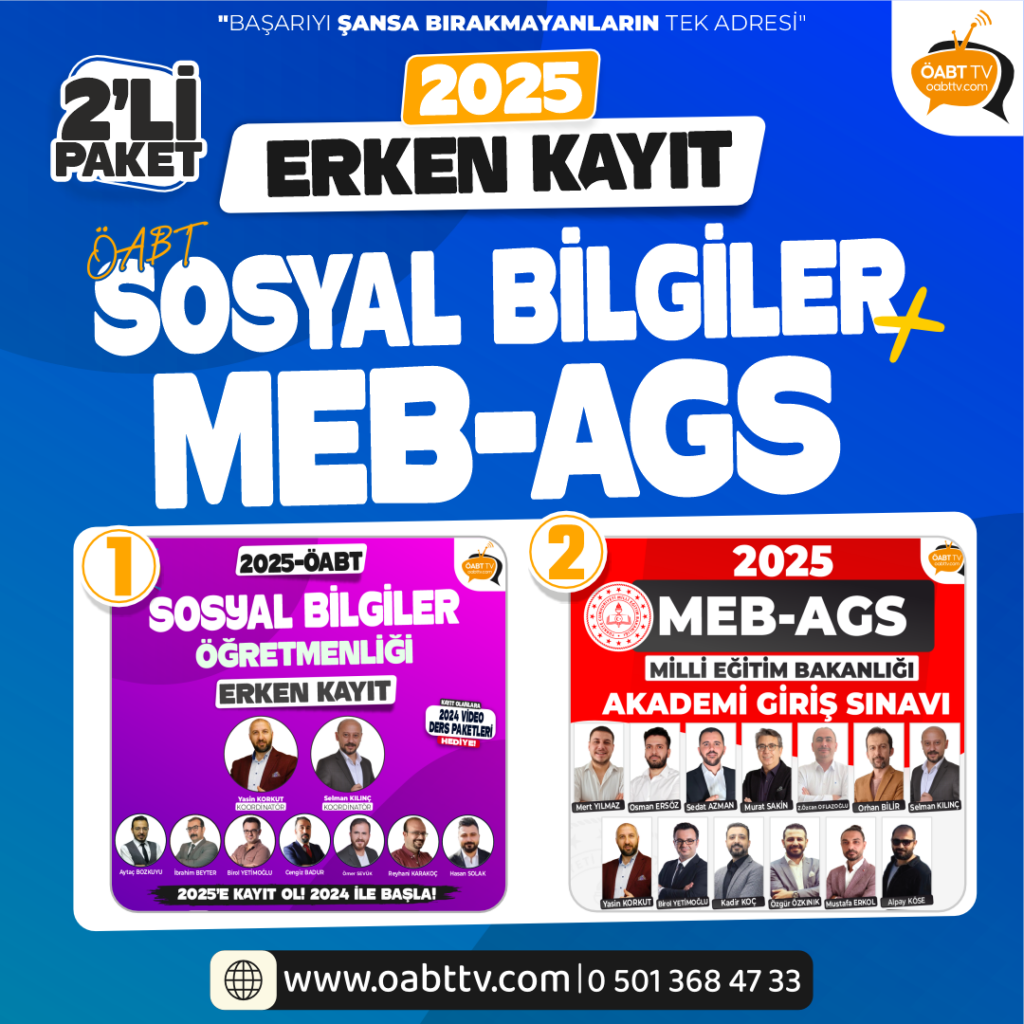 2025 Sosyal Bilgiler ÖABT & AGS Paketi ÖABT TV